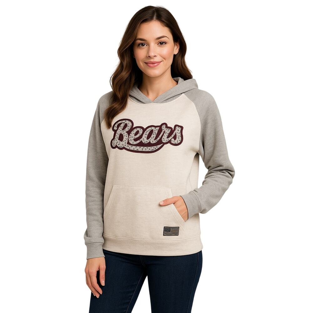Ouray Bears Graphic Hoodie Gray Fleece Size Large Pullover Sweatshirt